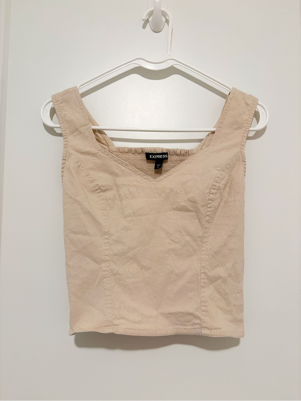 Express Beige Cropped Tank